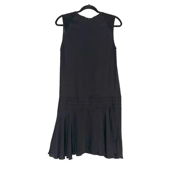 Sandro Rosilda Drawstring Waist Sleeveless Black Dress 3 LARGE - Picture 3 of 8